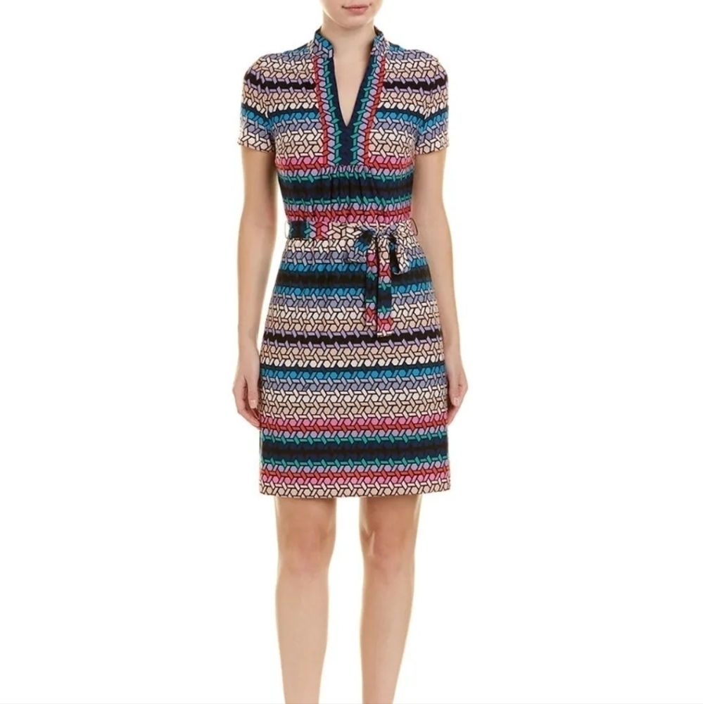 Trina Turk Joni Geo Print Stained Glass Dress - Picture 1 of 7